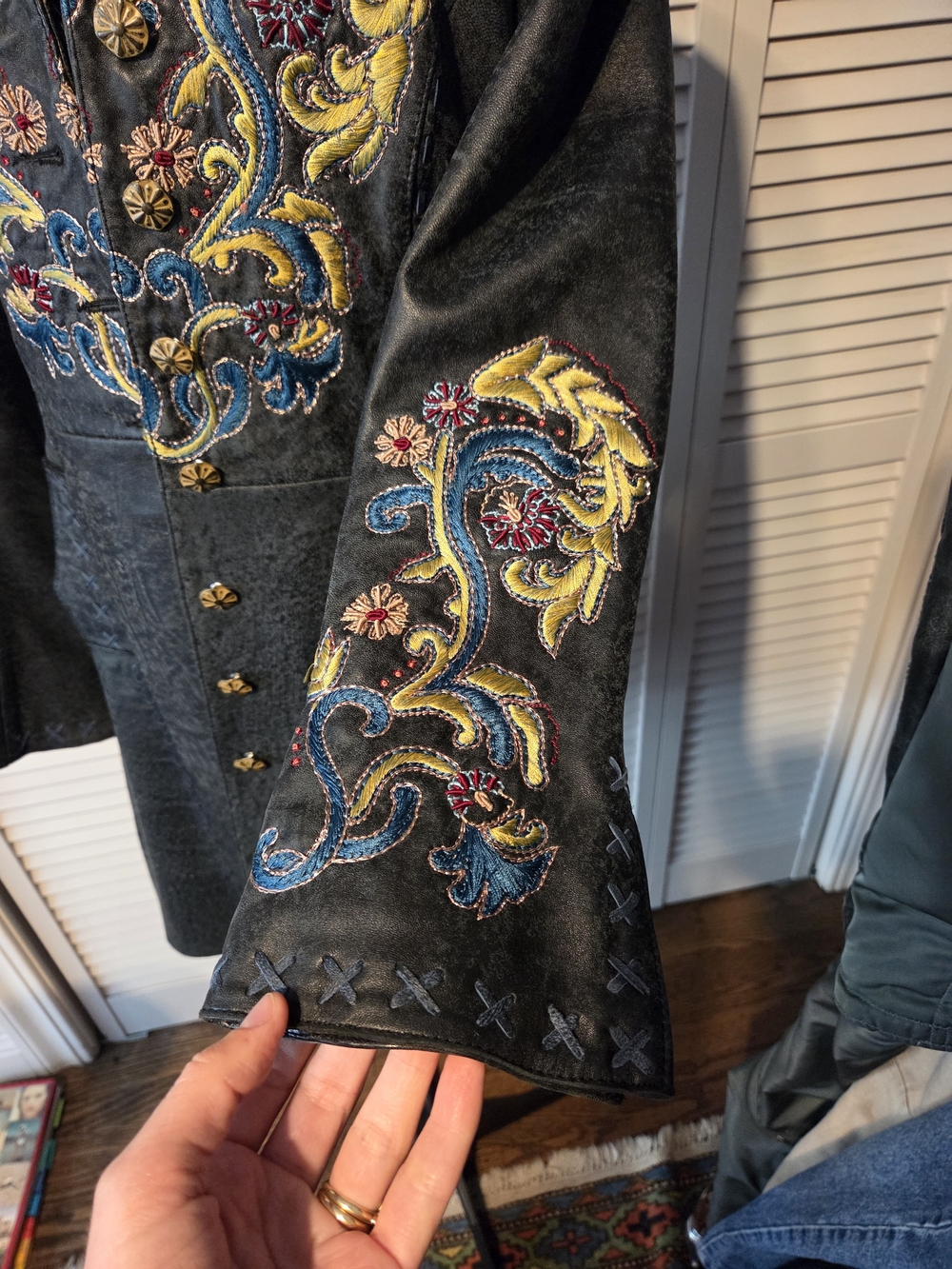 Double D Ranch Embroidered Longline Trench Coat - Picture 5 of 7